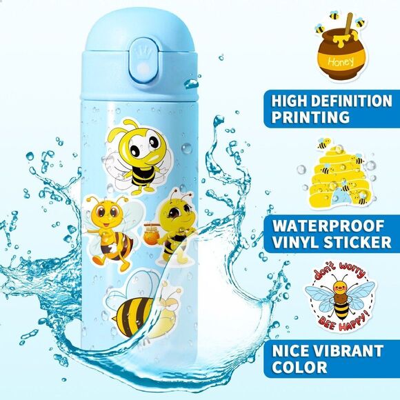 (50 pcs) Honey Bee Stickers Vinyl Stickers for Laptop Water Bottle Scrap… - Picture 7 of 8
